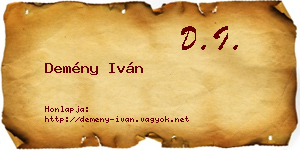 Demény Iván névjegykártya