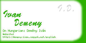 ivan demeny business card
